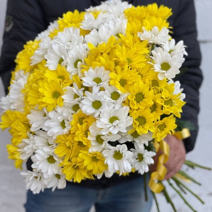 Букет из разноцветных хризантем - купить с доставкой в Новокузнецке